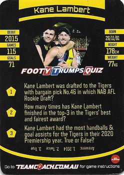 2021 Team Coach AFL #124 Kane Lambert Back